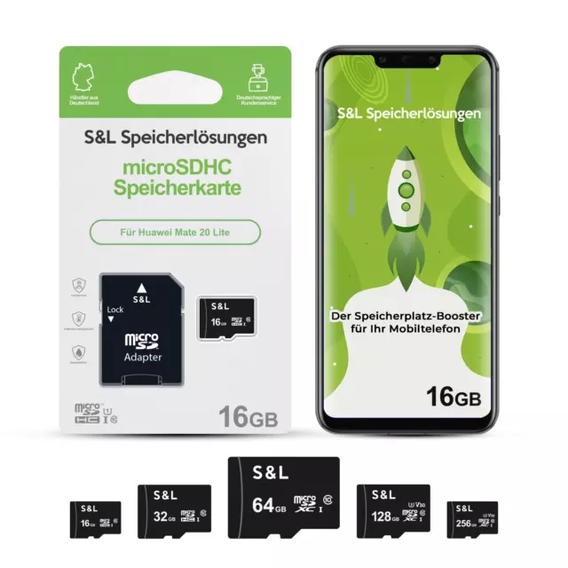 micro SD Speicherkarte Memory für Huawei Mate 20 Lite 16GB 32GB 64GB 128GB 256GB