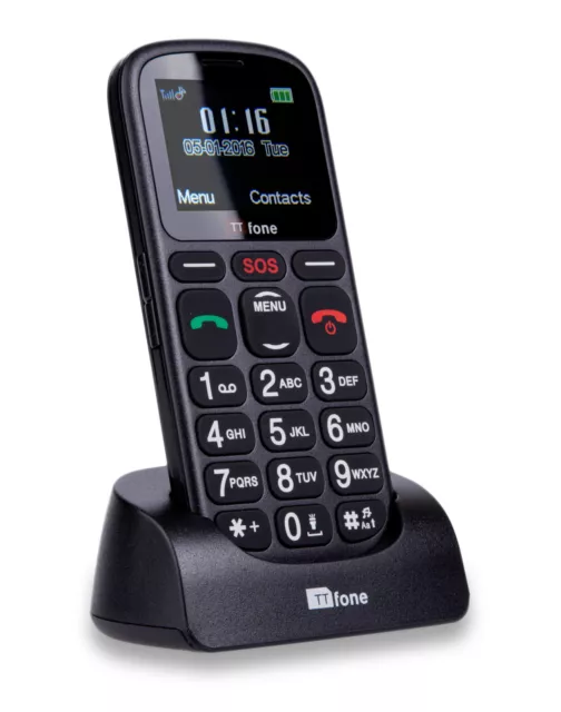 TTfone Comet Big Button Basic Simple Senior Elderly Easy Sim Free Mobile Phone