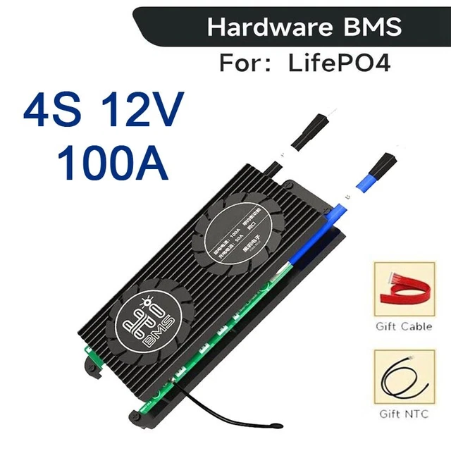 Produktbild von 4S 100A 12V Smart BMS Mit Bluetooth – LiFePO4 / Li-Ion / LTO, Active Balance, Einstellbare Parameter, Schutzplatine
