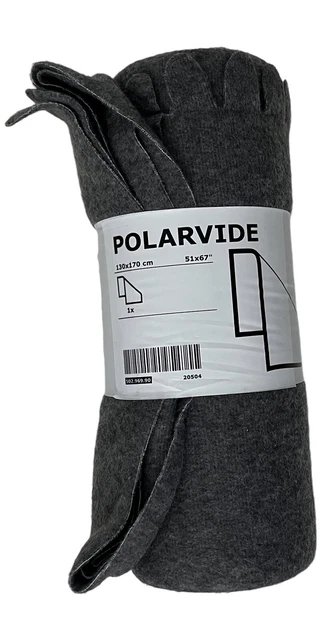 IKEA Polarvide Gray Throw Travel Blanket 51” x 67”   502.969.90  NEW