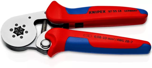 Knipex Crimpzange selbsteinstellende Elektriker Drahtbeschläge 28-8 AWG 3