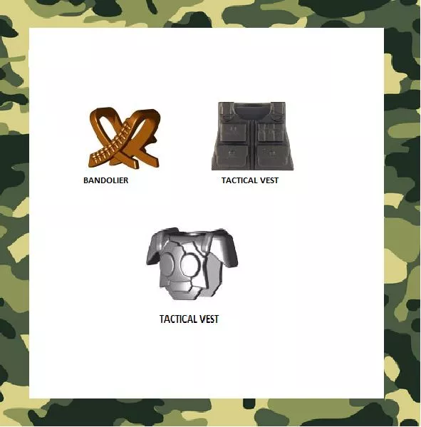 3 PCS.  Military ,swat team Custom tactical vest for lego minifig
