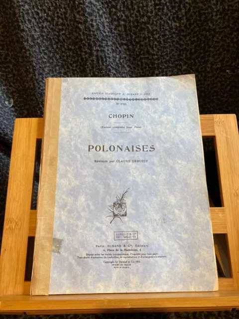 F. Chopin Polonaises partition piano révision Claude Debussy éditions Durand
