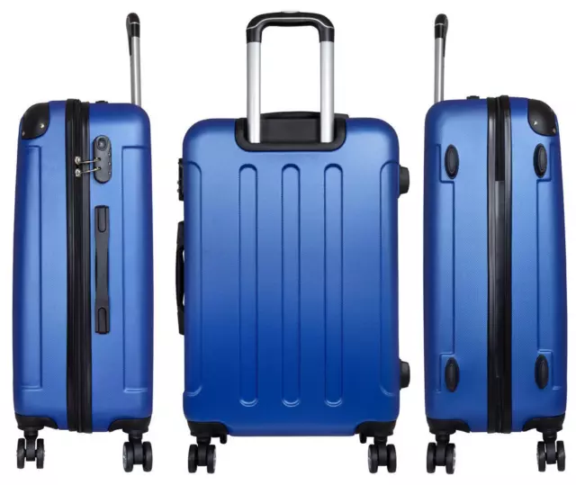 ABS Classique Coque Voyage Valise Trolley 4x 360° Rouleaux Avalon Bleu Gr. XL 3