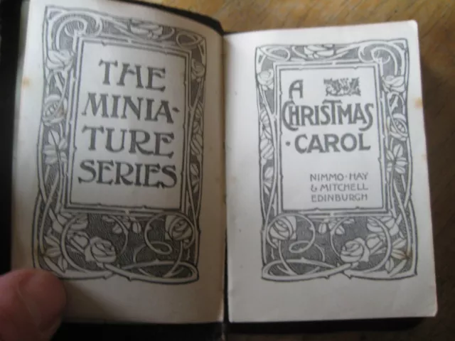 Minature Leather bound A Christmas Carol by Charles Dickens 1908