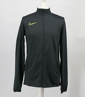 Nike Da Uomo UK M Grigio Dri-Fit Academy Full Zip Manica Lunga Corsa Top RRP £ 40 T