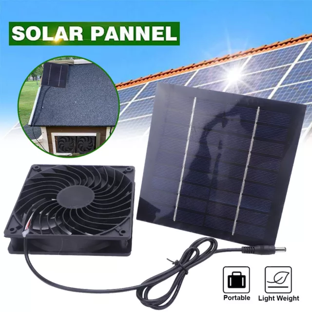 50W 12V Solar Powered Fan Mini Exhaust Fan for Greenhouse Pet/Dog Chicken House