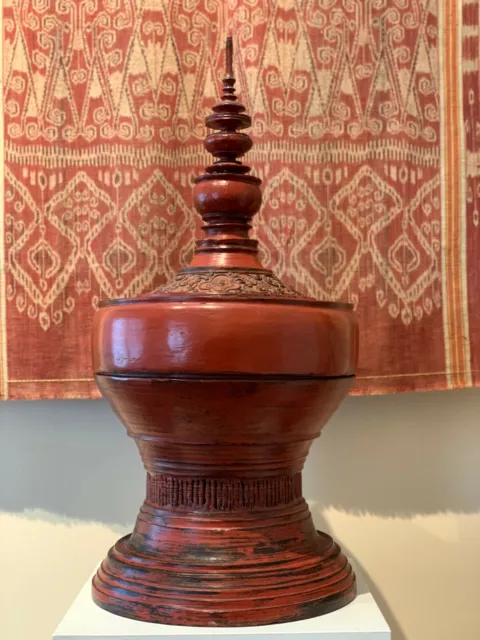 Antique lacquer Offering Elm Bowl Southeast Asia
