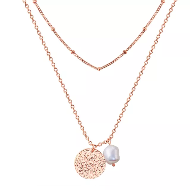 Valero Pearls Damen Halskette Edelstahl Süßwasser-Zuchtperle 38,0/40,0 cm