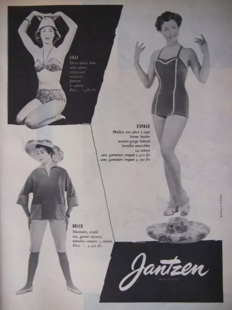 Publicité 1955 Jantzen Maillot Une Pièce Marinière 2 Pièces Bain - Advertising