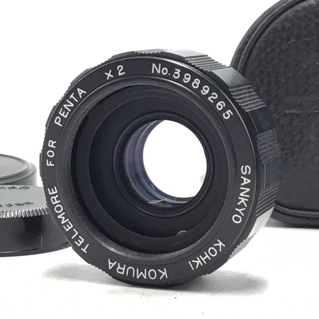 *EXC* Sankyo Kohki Komura Lens Telemore 2x Teleconverter for Pentax w/ Cap, Case