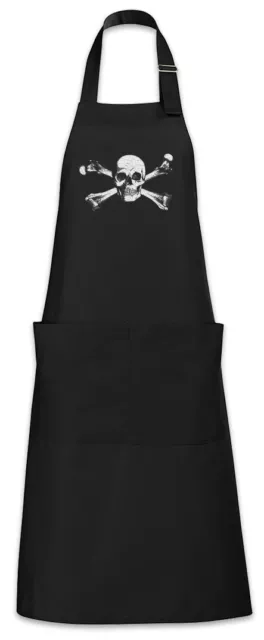 Skull & Crossbones Grillschürze Kochschürze Totenkopf und gekreuzte Knochen