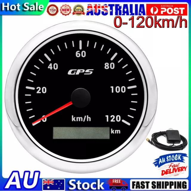 85mm GPS Speedometer Odometer Gauge 0-120km/h for Boat Car Motorcycle AU STOCK