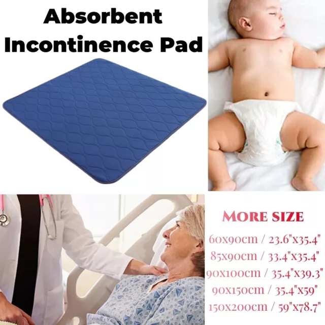 Washable Adult Diapers Waterproof Protector Pad Absorbent Incontinence Underpad