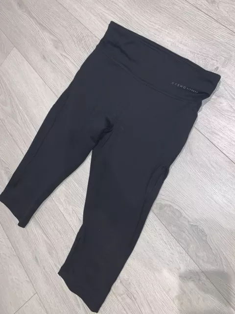 Ladies Oysho Black Training Gym Fitness Cropped Leggings Size Small