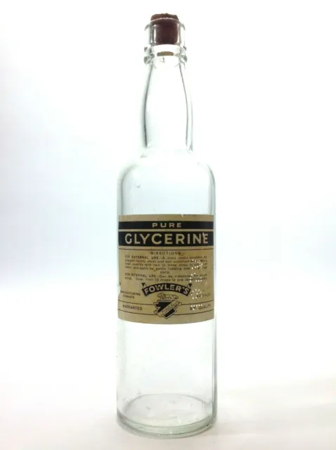 Vintage Fowler's Pure Glycerine Bottle 2