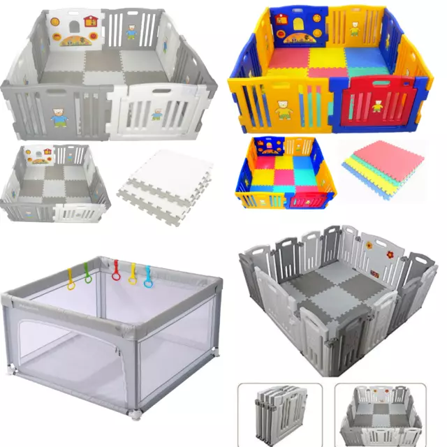 USED Baby Playpen Plastic Play Pen for Toddlers With Optional Playmats