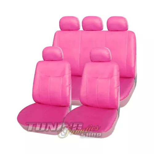 Premium Faux Leather Seat Covers Seat Pink Set for Many Vehicles