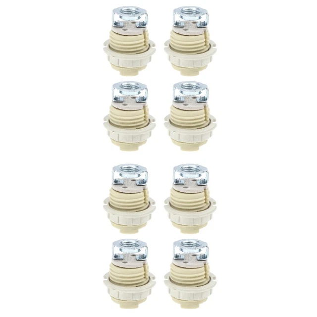 8 pz portalampada in ceramica G9 presa ad anello in plastica supporto lampadina beige