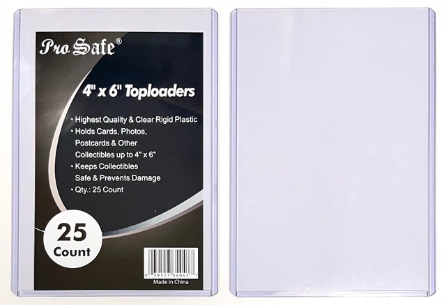 25  4x6 Card Photo Print Postcard Plastic Protector Toploader Top Loader [New]