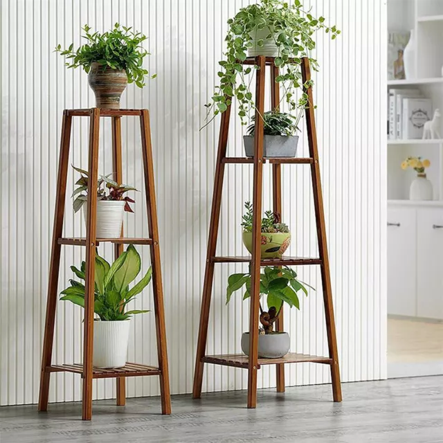 Bamboo Tall Plant Stand Pot Holder Corner Flower Shelf Rack Display Table 3 Size