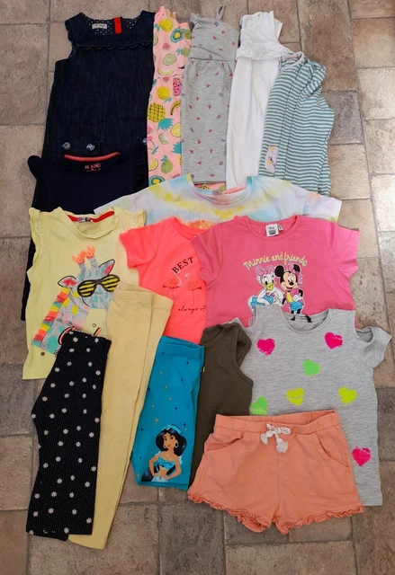 Girls LARGE Summer Clothes Bundle Age 4-5 Yrs.M&S.NEXT.Disney.Dress.Shorts.Tops