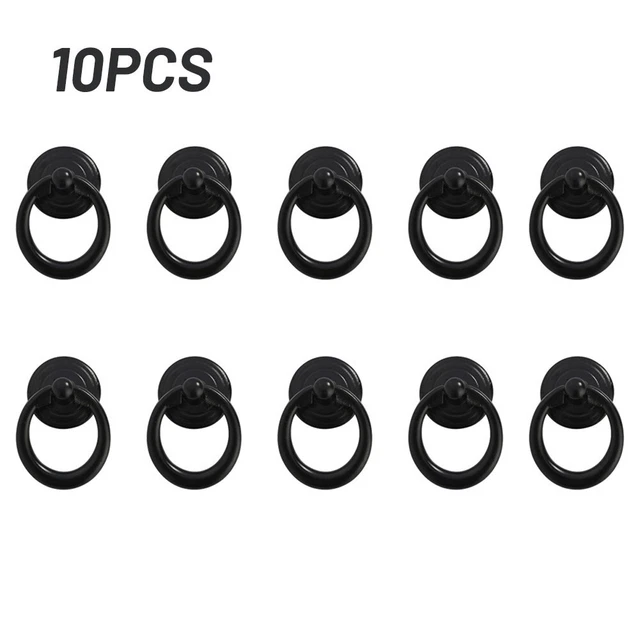 Boutons de tiroir en alliage de zinc noir pour armoire de cuisine lot de 10