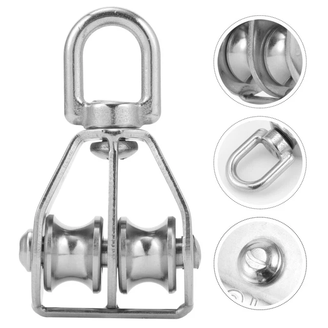 2 pz Ruota di scorrimento ruota rullo doppia puleggia caricamento puleggia 304 acciaio inox