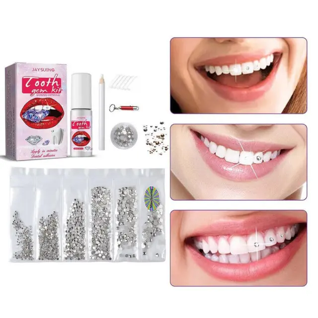 Deslumbrante kit de dientes hágalo usted mismo - joyería de cristal brillante para dientes profesionales