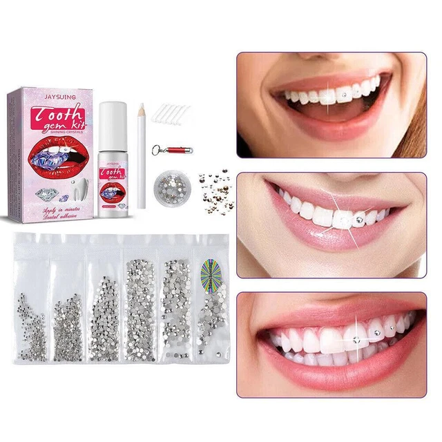 Deslumbrante kit de dientes hágalo usted mismo - joyería de cristal brillante para dientes profesionales