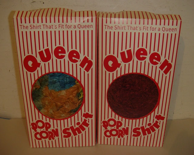 2 Magic Scarf Queen Pop Corn Shirts MIB