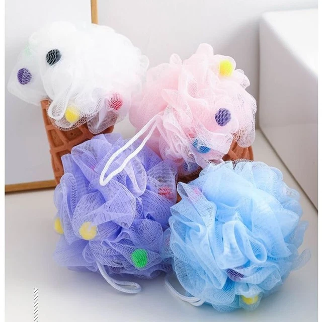 ICE CREAM BOD Scrubber Mesh Foaming Bath Shower Sponge Scrubber Bathing