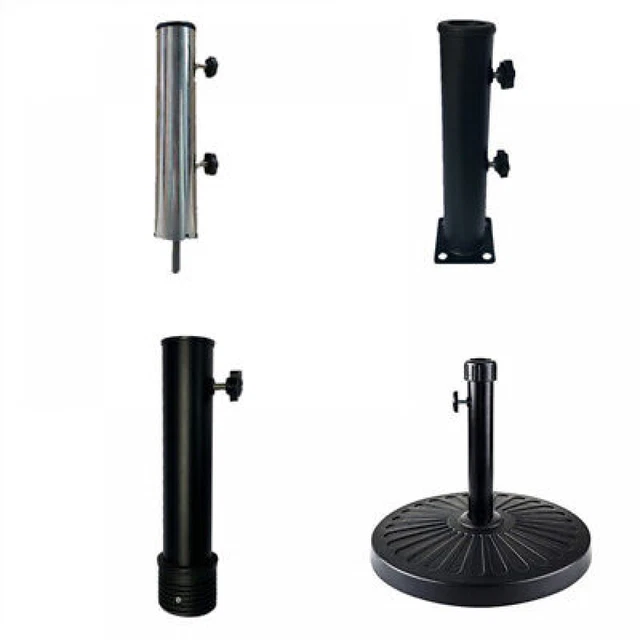 Parasol Base Stand Tube Bolt Down Holder Outdoor Patio Umbrella Sunshade Support