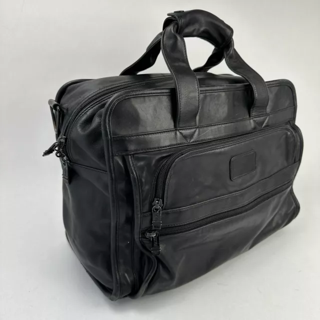 Vintage Black Leather Tumi Carry-on Luggage Weekender Overnight Duffle Bag