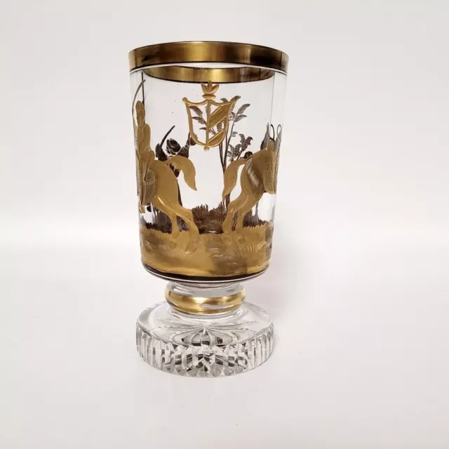 Rare! Barock Pokalglas mit Wappen. Vergoldet. Deutschland oder Schlesien 1730-50