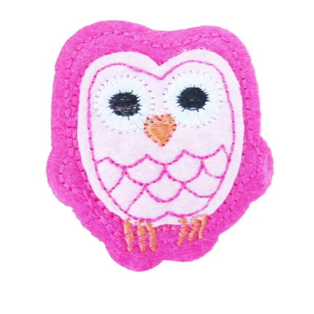 Iron On Patch Owl Pink Embroidered Badge Patches Sew Bird Cute Motif Cloth P040