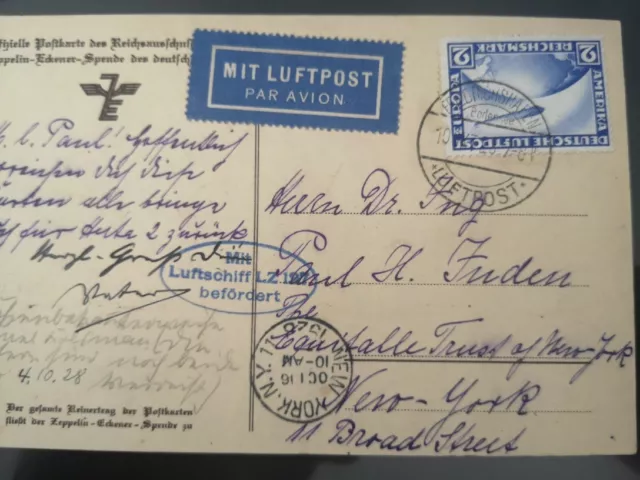 Zeppelinpost  echt gelaufen