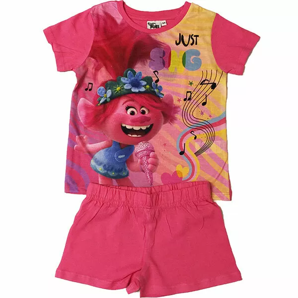 Girls Trolls Dreamworks Short Pyjamas Just Sing Age 3-10 Years Shortie Pjs Poppy