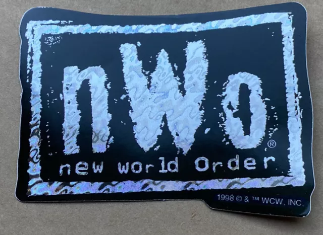 Offizieller WCW Vintage Neu ohne Etikett Neue Weltordnung AUFKLEBER holographisches Prisma 1999 WWF