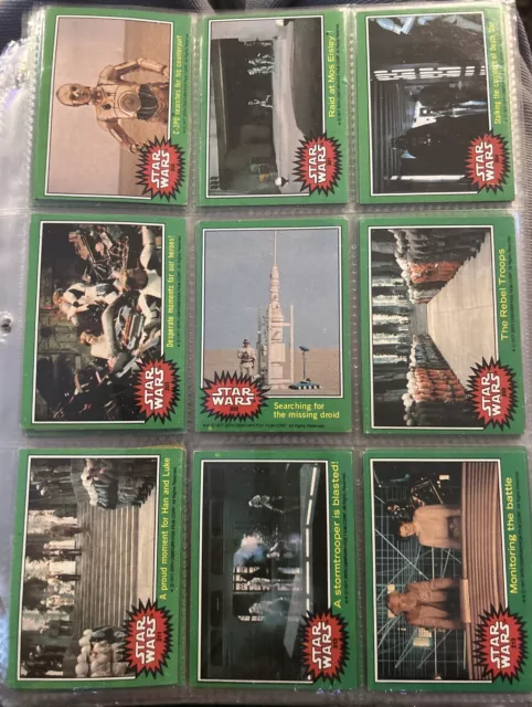 1977 Star Wars Green, Yellow, Red Large Lot Of  131 Cards All Pictured