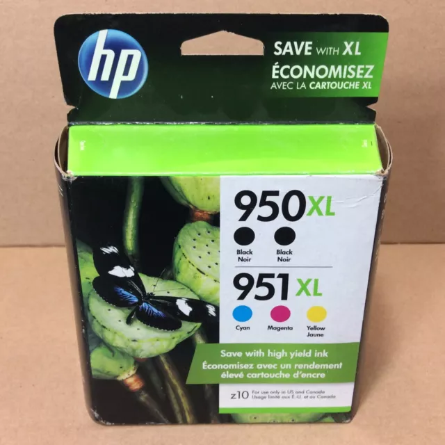 HP #950XL Black & 951 Tri-Color Ink Cartridges 5-pack Exp. August 2023 GENUINE
