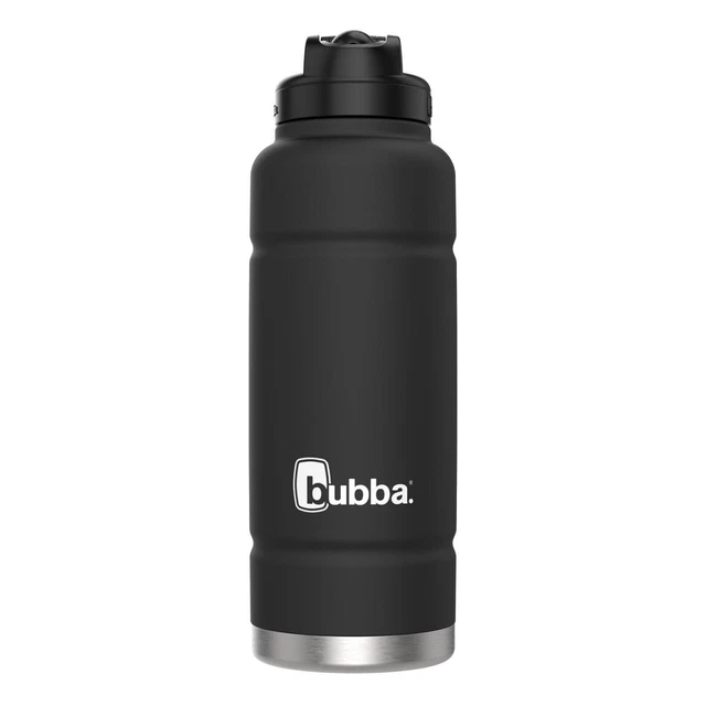 bubba Trailblazer Insulated Stainless Steel Water Bottle with Straw, Black, 40oz