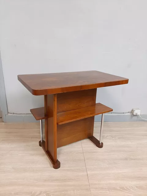 Italian art deco little table desk  walnut veneered from 1930 ,  just rstored