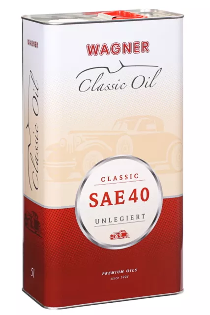 5 Liter WAGNER Classic SAE 40 unlegiert Oldtimer Motoröl Motorenöl