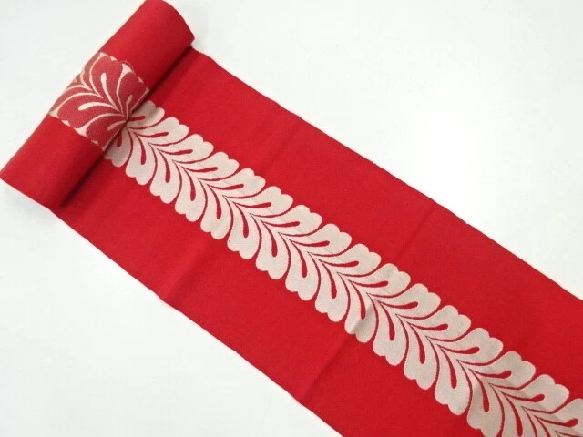 6086991: Japanese Kimono / Antique Bolt For Obi / Woven Dokkofuji Pattern