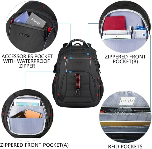 Kroser travel laptop online backpack 17.3 inch xl