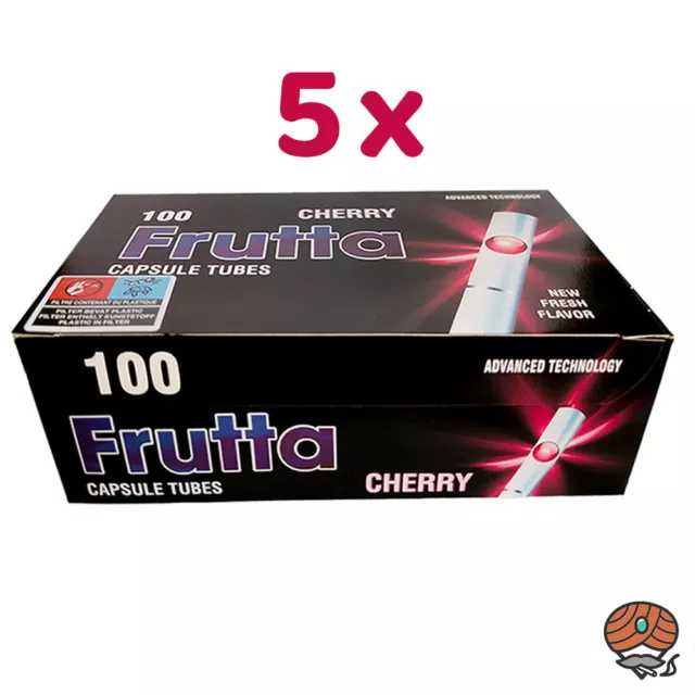 5 x Frutta Cherry / Kirsche Click-Filterhülsen / Zigaretten-Hülsen