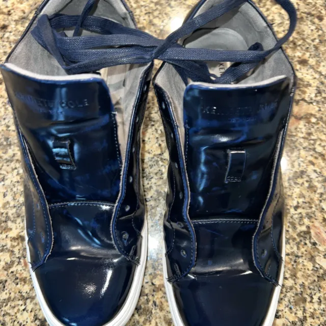 Kenneth Cole New York Men's Kam Sneaker Patent Leather Slightly used navy blue
