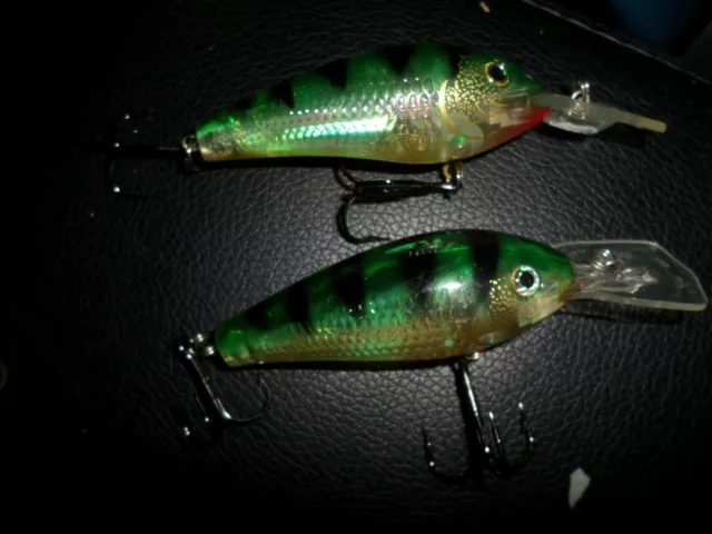 TWO RAPALA GLASS Fat Rap crankbait fishing lures GFR-7,/7cm.-18gr