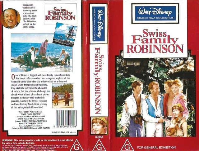 SWISS FAMILY ROBINSON Walt Disney Vhs Pal Video Rare $39.99 - PicClick AU